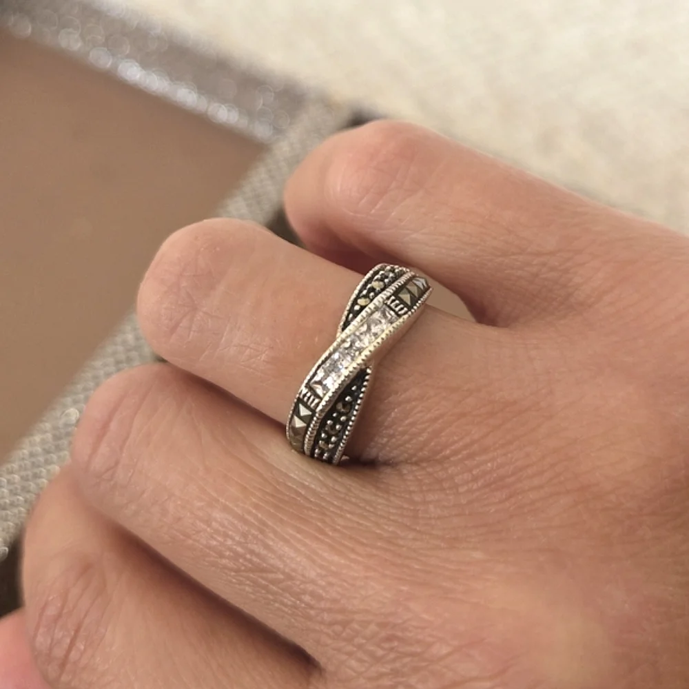 Vintage Judith Jack Sterling Marcasite Ring